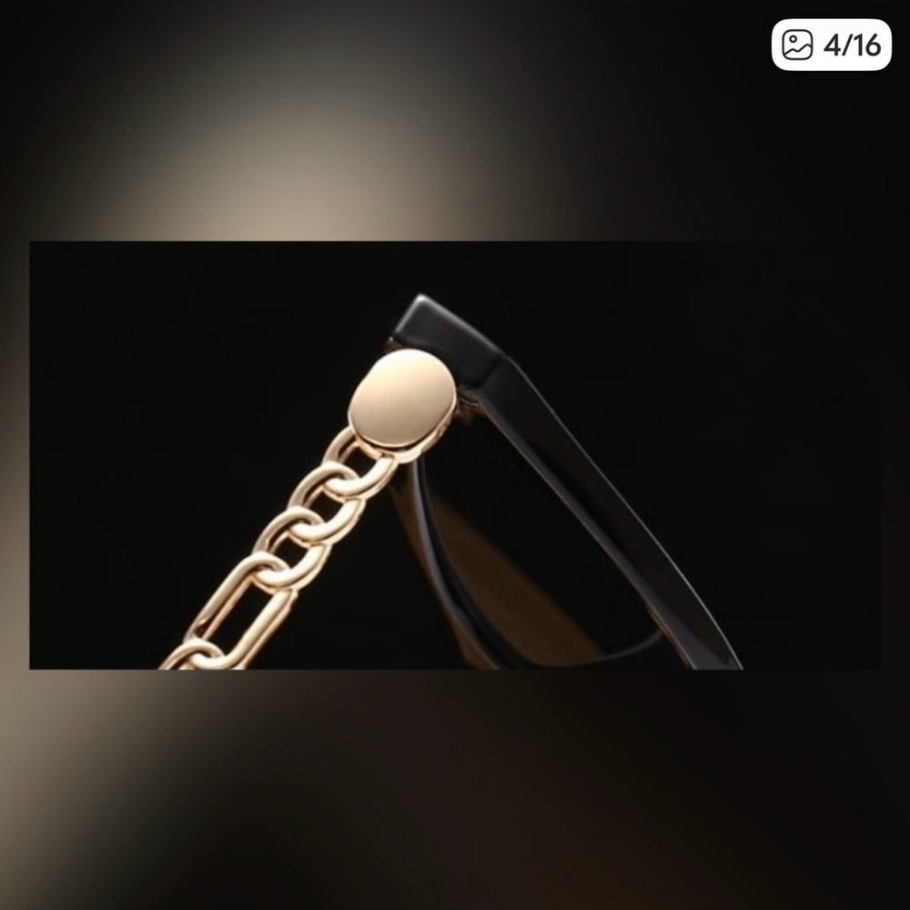 Chic Black Sunglasses with Gold Accents - Picture 4 of 9